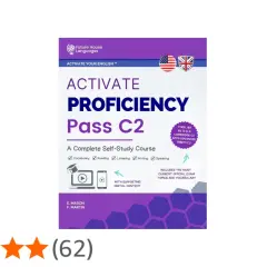 Libro "Activate Proficiency Pass C2" para dominar el inglés C2, con vocabulario, lectura, escucha, escritura y expresión oral. Incluye contenido digital.