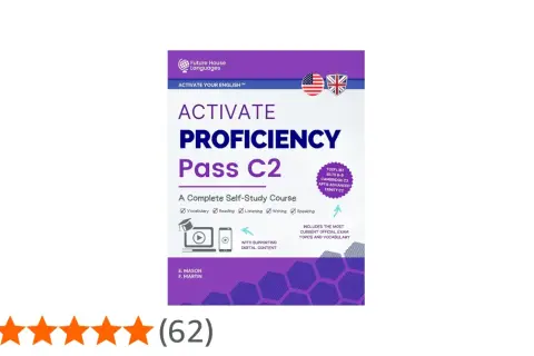 Libro "Activate Proficiency Pass C2" para dominar el inglés C2, con vocabulario, lectura, escucha, escritura y expresión oral. Incluye contenido digital.