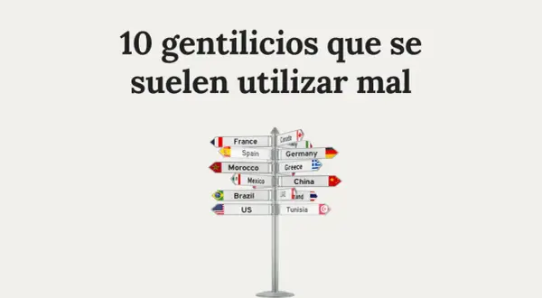 Señalización con países y sus gentilicios en inglés, como France, Spain, Morocco, Mexico, Brazil, US, Canada, Germany, Greece, China, UAE y Tunisia.