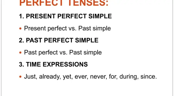 Presentación de los tiempos perfectos: present perfect y past perfect, comparados con el pasado simple. Incluye expresiones de tiempo.