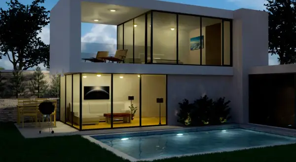Moderna casa con piscina y zona de barbacoa. Un lugar perfecto para disfrutar de la vida, esto es home.