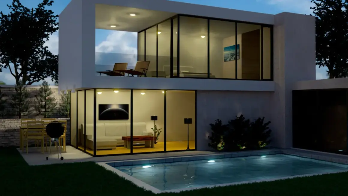 Moderna casa con piscina y zona de barbacoa. Un lugar perfecto para disfrutar de la vida, esto es home.