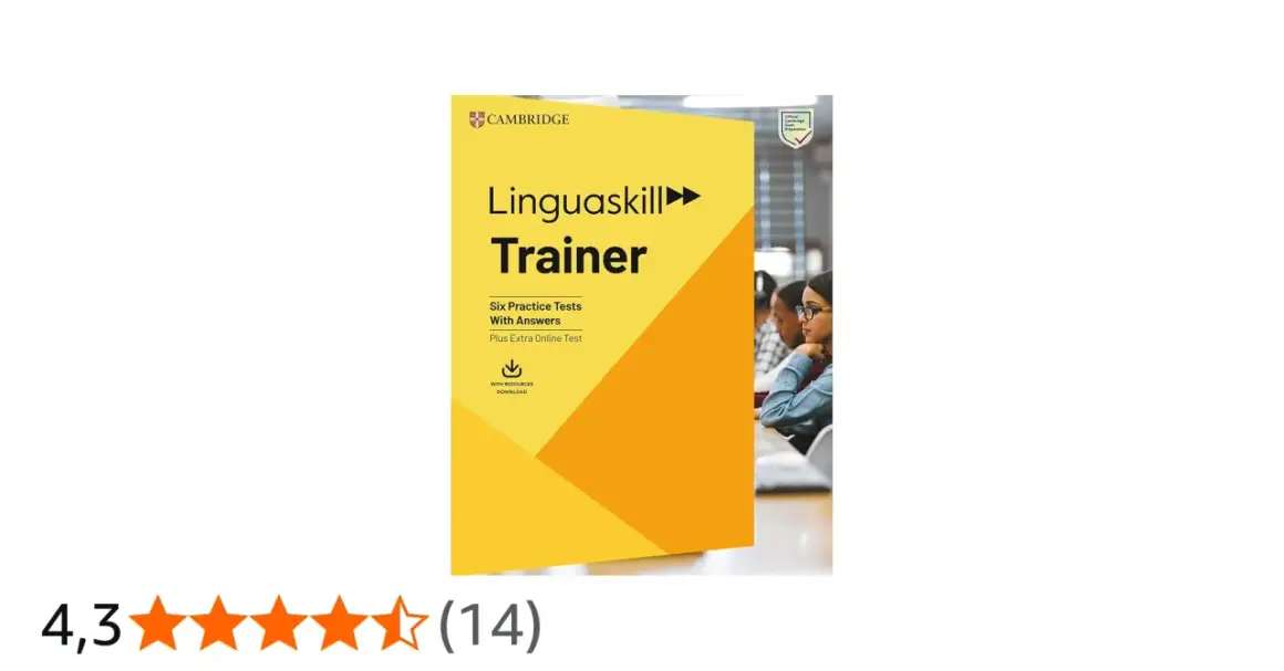 Libro "Linguaskill Trainer" de Cambridge, con seis tests de práctica y un test online extra para preparar el examen Linguaskill.